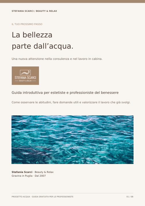Copertina dell’ebook La bellezza parte dall’acqua di Stefania Scarci