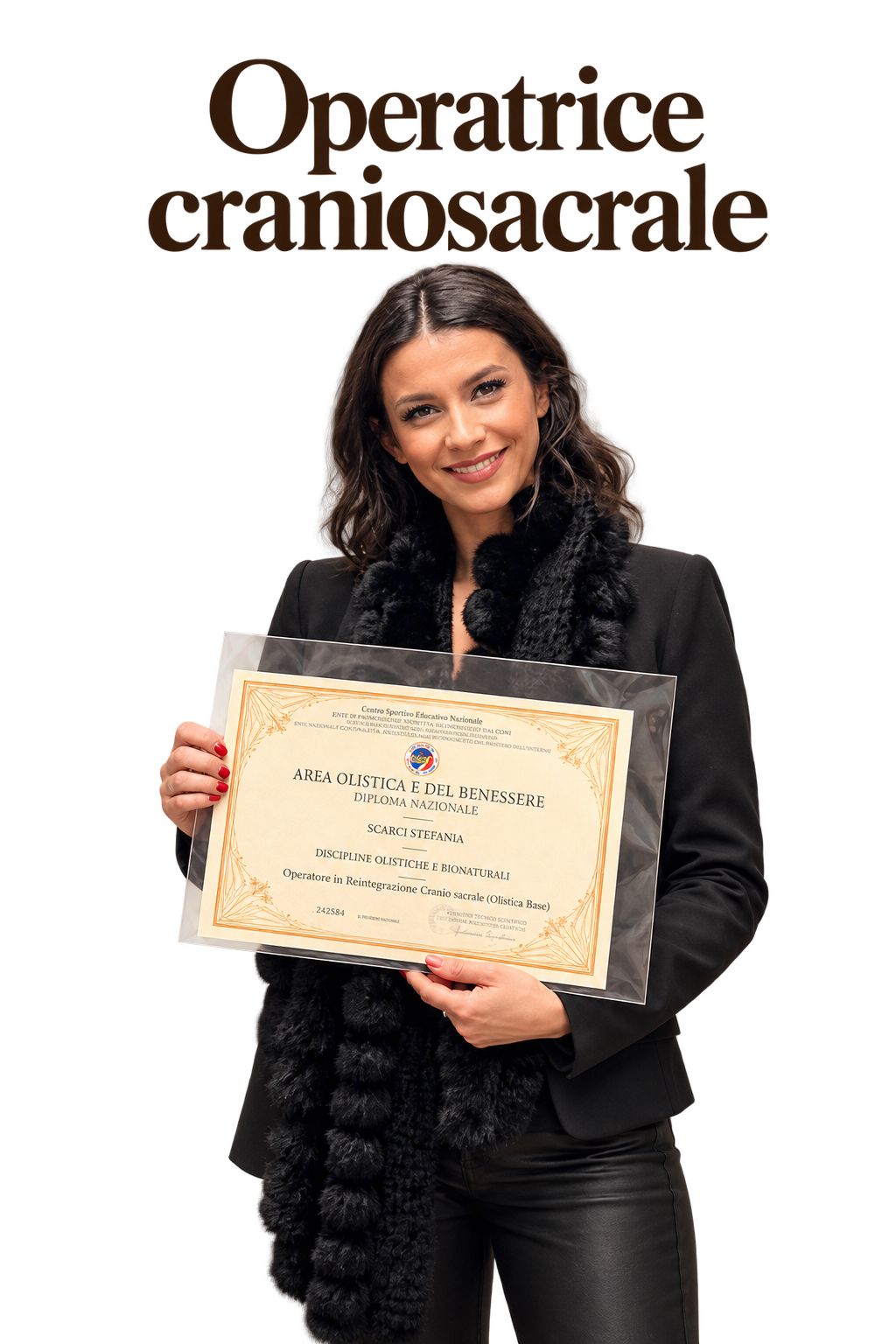 Stefania Scarci, operatrice craniosacrale, con il diploma